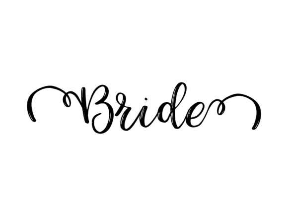 Bride Lettering: Hand-Drawn Monochrome Vector Art